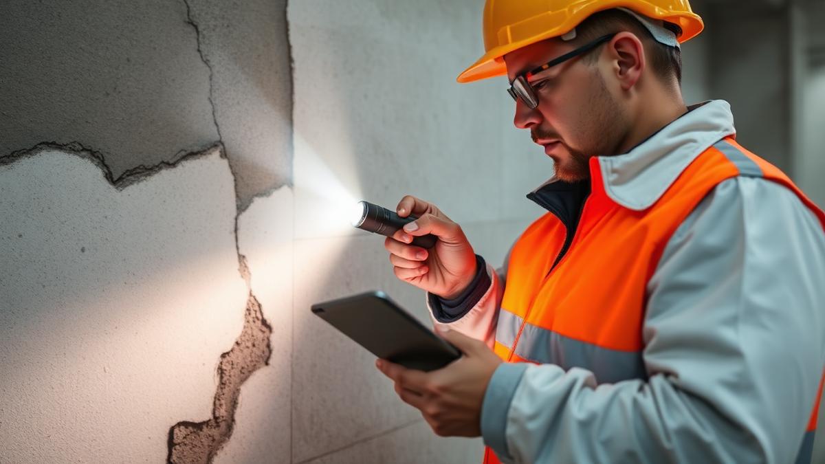 Inspeção técnica de fissuras e patologias construtivas
